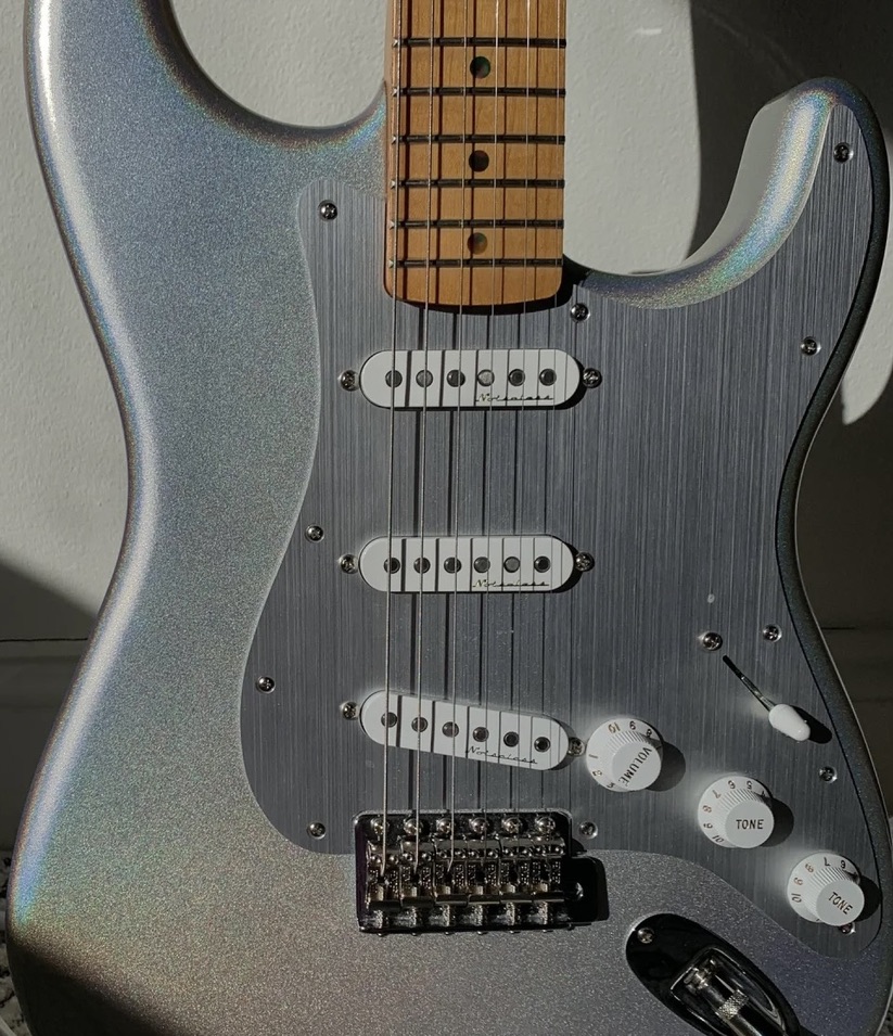 Silver iridescent Stratocaster